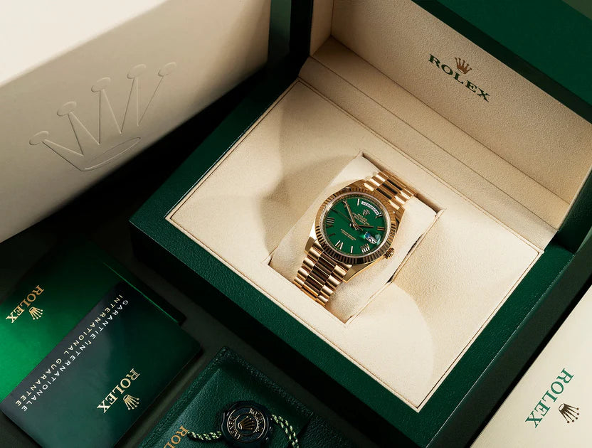 Day-Date 40 Yellow Gold Green Ombre Roman Numeral Dial
